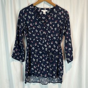 Motherhood Maternity Navy Floral Blouse